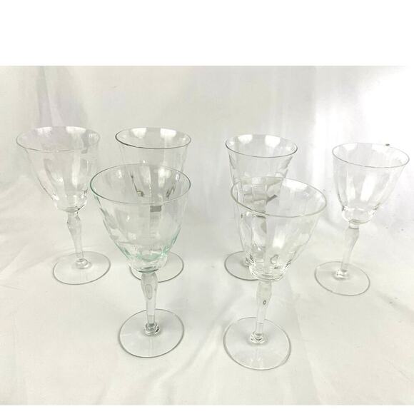 VTG Set of 6 Frosted Floral Liqueur Glasses Stemware Barware - Picture 2 of 16